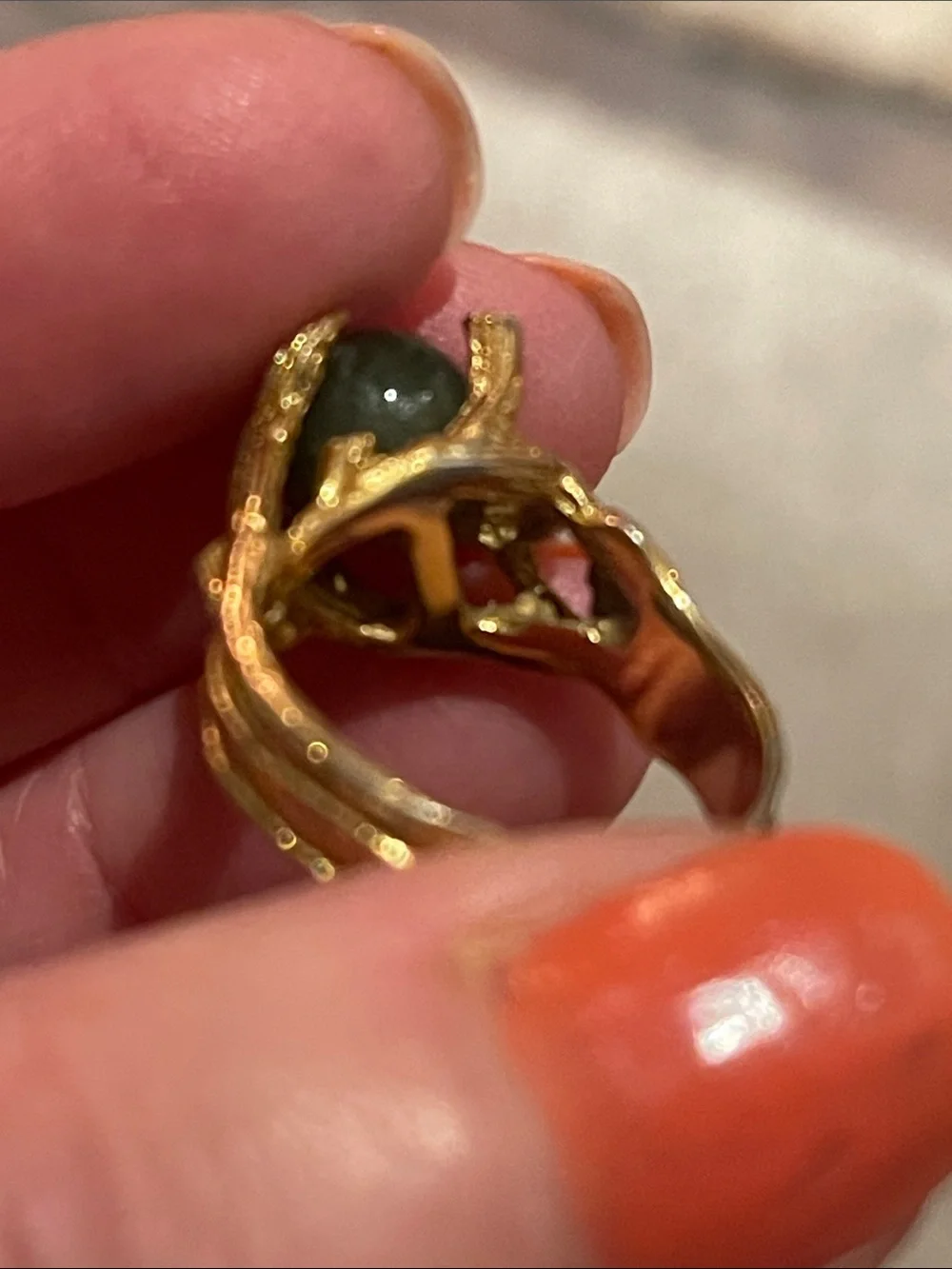 Jade Like/Natural Green Agate Ring
